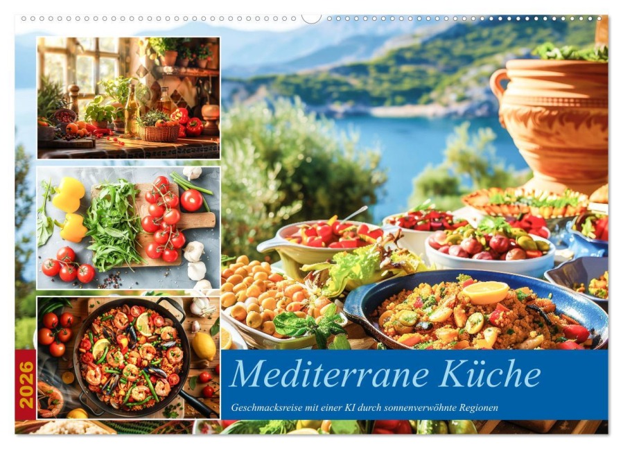 Mediterrane Küche (Wandkalender 2026 DIN A2 quer), CALVENDO Monatskalender - Steffen Gierok-Latniak