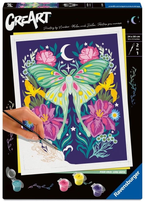 CreArt, Malen nach Zahlen Adults Trend - Pixie Cold: Luna-Motte -