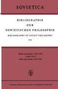 Cover-Bild zum Titel 'Bibliographie der Sowjetischen Philosophie Bibliography of Soviet Philosophy' von ''