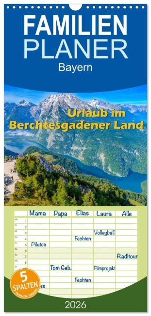 Familienplaner 2026 - Urlaub im Berchtesgadener Land mit 5 Spalten (Wandkalender, 21 x 45 cm) CALVENDO - Dieter Wilczek