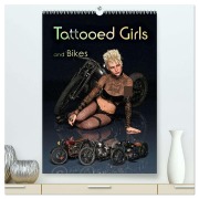 Cover-Bild zum Titel 'Tattooed Girls and Bikes (hochwertiger Premium Wandkalender 2026 DIN A2 hoch), Kunstdruck in Hochglanz' von 'Herbert Reinecke'