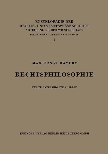 Rechtsphilosophie - Max Ernst Mayer