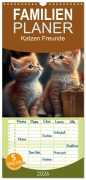 Familienplaner 2026 - Katzen Freunde mit 5 Spalten (Wandkalender, 21 x 45 cm) CALVENDO - Peter Roder