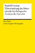 Cover-Bild zum Titel 'Überwindung der Metaphysik durch logische Analyse der Sprache' von 'Rudolf Carnap'
