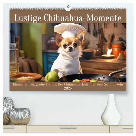 Lustige Chihuahua-Momente (hochwertiger Premium Wandkalender 2025 DIN A2 quer), Kunstdruck in Hochglanz - Peter Rübsamen