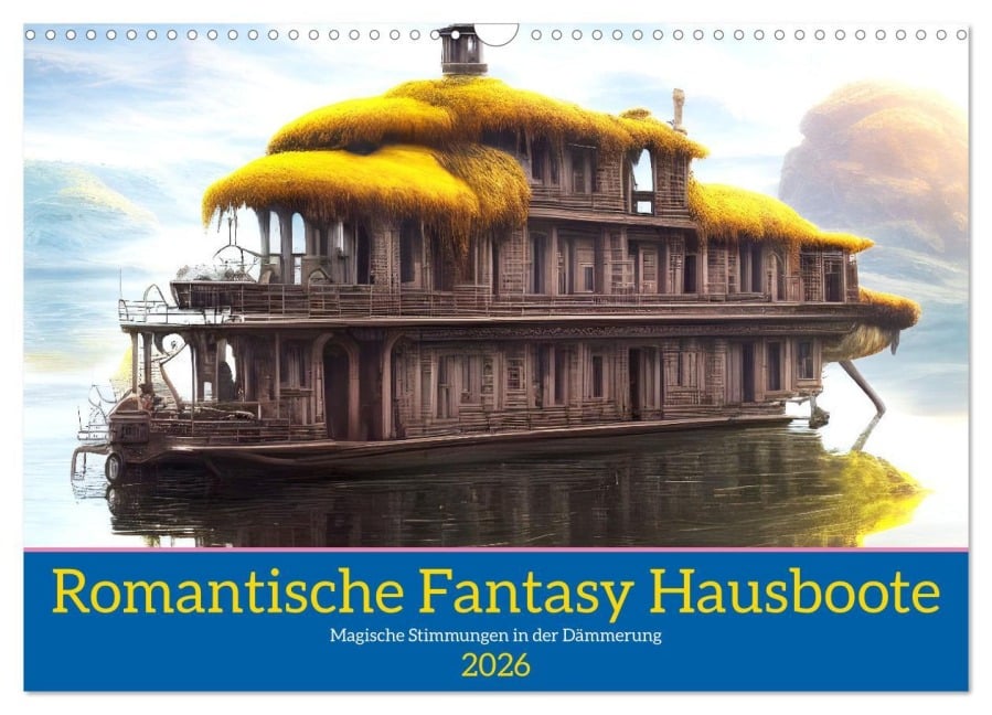 Romantische Fantasy Hausboote Magische Stimmungen in der Dämmerung (Wandkalender 2026 DIN A3 quer), CALVENDO Monatskalender - Martina Marten