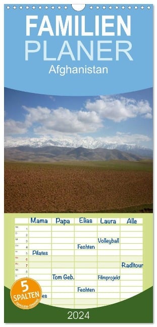 Familienplaner 2024 - Afghanistan mit 5 Spalten (Wandkalender, 21 x 45 cm) CALVENDO - Gelwin Dornbrecht