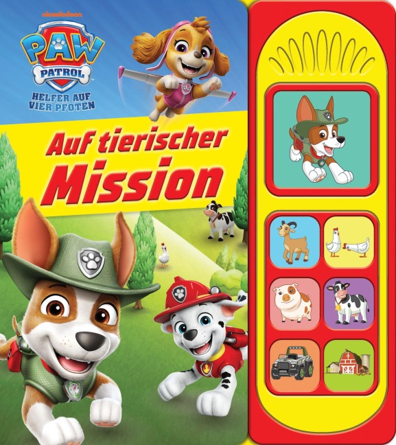PAW Patrol - Auf tierischer Mission - Soundbuch - Pappbilderbuch mit 7 Geräuschen - 