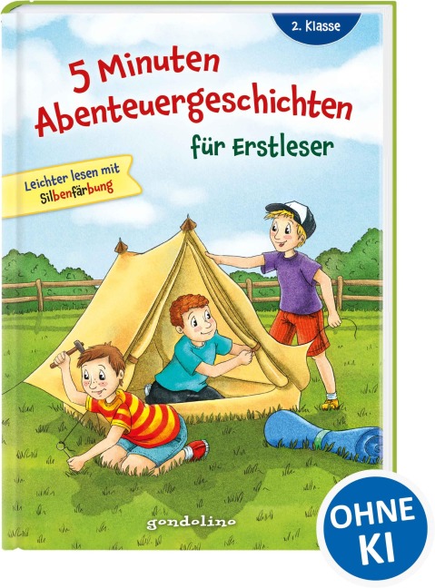 5 Minuten Abenteuergeschichten für Erstleser, 2. Klasse - Leichter lesen mit Silbenfärbung - 