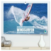Cover-Bild zum Titel 'Windsurfen: Wasser, Gischt und Wellen - Edition Funsport (hochwertiger Premium Wandkalender 2026 DIN A2 quer), Kunstdruck in Hochglanz' von 'Calvendo Calvendo'