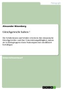 Cover-Bild zum Titel 'Gleichgewicht halten !' von 'Alexander Bösenberg'