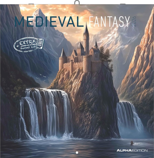 Medieval Fantasy 2026 - Broschürenkalender 30x30 cm (30x60 geöffnet) - Kalender mit Platz für Notizen - Medieval Fantasy - Bildkalender - Planer - 