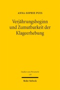 Cover-Bild zum Titel 'Verjährungsbeginn und Zumutbarkeit der Klageerhebung' von 'Anna-Sophie Pues'