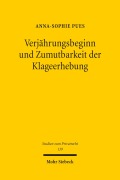 Cover-Bild zum Titel 'Verjährungsbeginn und Zumutbarkeit der Klageerhebung' von 'Anna-Sophie Pues'