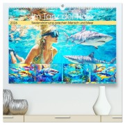 Cover-Bild zum Titel 'Im Tanz der Haie. Seelenströmung zwischen Mensch und Meer (hochwertiger Premium Wandkalender 2026 DIN A2 quer), Kunstdruck in Hochglanz' von 'Rose Hurley'