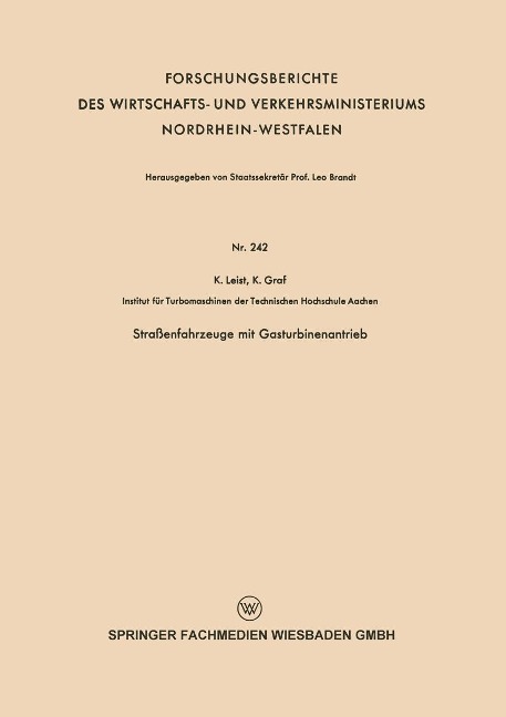 Straßenfahrzeuge mit Gasturbinenantrieb - Karl Leist