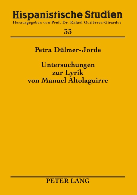 Untersuchungen zur Lyrik von Manuel Altolaguirre - Petra Dülmer-Jorde
