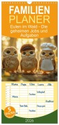 Familienplaner 2026 - Eulen im Wald - Die geheimen Jobs und Aufgaben mit 5 Spalten (Wandkalender, 21 x 45 cm) CALVENDO - Mb Fotografie