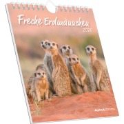 Freche Erdmännchen 2026 - Postkartenkalender 16x17 cm - 