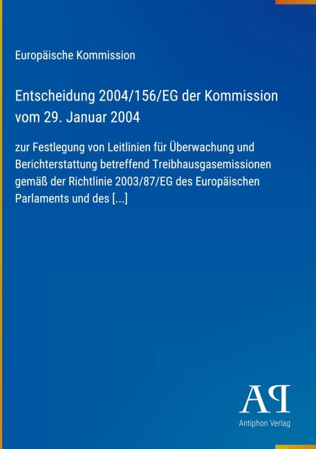 Entscheidung 2004/156/EG der Kommission vom 29. Januar 2004 - Europäische Kommission