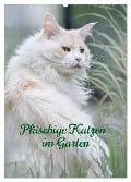 Plüschige Katzen im Garten (Wandkalender 2025 DIN A2 hoch), CALVENDO Monatskalender - Wiebke von der Heyde