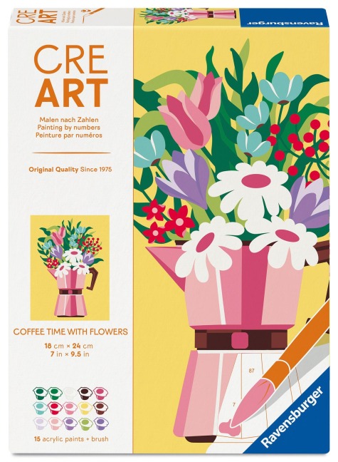CreArt Adults Trend - Kaffeepause mit Blumen - 