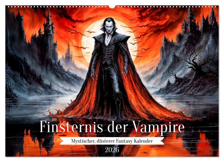 Finsternis der Vampire - Mystischer düsterer Fantasy Kalender (Wandkalender 2026 DIN A2 quer), CALVENDO Monatskalender - Anja Frost