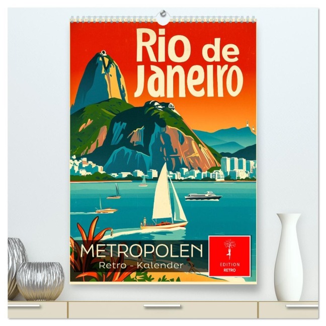 Metropolen Retro-Kalender (hochwertiger Premium Wandkalender 2026 DIN A2 hoch), Kunstdruck in Hochglanz - Peter Roder