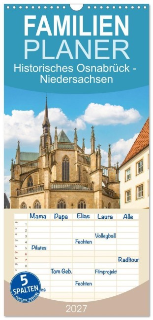 Familienplaner 2027 - Historisches Osnabrück - Niedersachsen mit 5 Spalten (Wandkalender, 21 x 45 cm) CALVENDO - Pixs:Sell