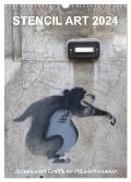 STENCIL ART 2024 - Schablonen Graffiti an Häuserfassaden / Planer (Wandkalender 2024 DIN A3 hoch), CALVENDO Monatskalender - Kerstin Stolzenburg