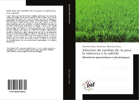 Sélection de variétés de riz pour la tolérance à la salinité - Omar Ndaw Faye, Tala Gueye, Abdoulaye Dieng