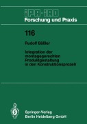 Cover-Bild zum Titel 'Integration der montagegerechten Produktgestaltung in den Konstruktionsprozeß' von 'Rudolf Bäßler'