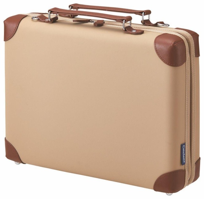 Carchette Carry Case Slim (Beige) - Japanische Citycase, Aktentasche, Schultasche, mit Schultergurt | by KING JIM - 