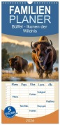 Familienplaner 2026 - Büffel - Ikonen der Wildnis mit 5 Spalten (Wandkalender, 21 x 45 cm) CALVENDO - Peter Roder