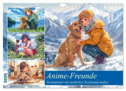 Cover-Bild zum Titel 'Anime-Freunde - Terminplaner mit niedlichen Tierfreundschaften (Wandkalender 2026 DIN A4 quer), CALVENDO Monatskalender' von 'Anja Frost'