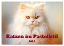 Cover-Bild zum Titel 'Katzen im Pastellstil (Wandkalender 2026 DIN A3 quer), CALVENDO Monatskalender' von 'Liselotte Brunner-Klaus'