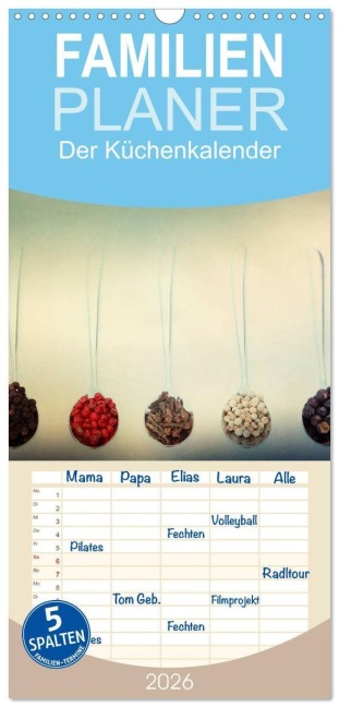 Familienplaner 2026 - Der Küchenkalender mit 5 Spalten (Wandkalender, 21 x 45 cm) CALVENDO - Heike Hultsch