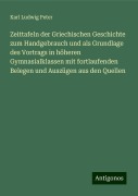 Zeittafeln der Griechischen Geschichte zum Handgebrauch und als Grundlage des Vortrags in höheren Gymnasialklassen mit fortlaufenden Belegen und Auszügen aus den Quellen - Karl Ludwig Peter