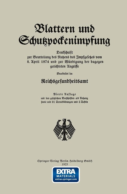 Blattern und Schutzpockenimpfung - Na Reichsgesundheitsamt