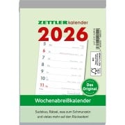 Cover-Bild zum Titel 'Wochenabreißkalender 2026 - 10,5x14,6 cm - 1 Woche auf 1 Seite - mit Sudokus, Rezepten, Rätseln uvm. auf den Rückseiten - Bürokalender 325-0000' von ''