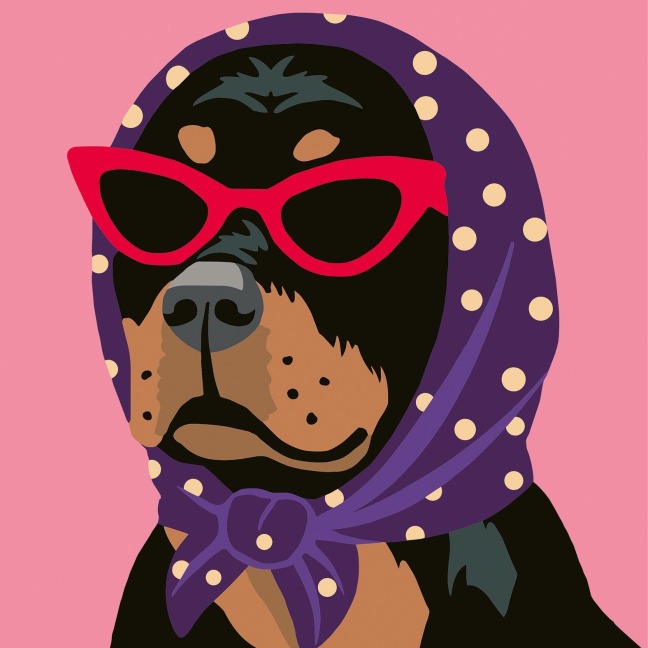 CreArt, Malen nach Zahlen Erwachsene - Stylischer Hund - 