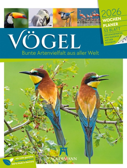Vögel Wochenplaner Kalender 2026 - 