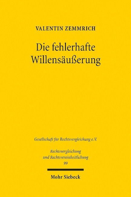 Die fehlerhafte Willensäußerung - Valentin Zemmrich