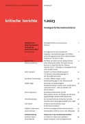Cover-Bild zum Titel 'Kritische Berichte : Zeitschrift für Kunst- und Kulturwissenschaften / Jahrgang 51, Heft 1.2023' von ''