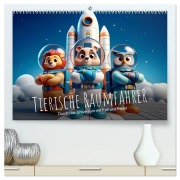 Cover-Bild zum Titel 'Tierische Raumfahrer: Durch das Universum mit Fell und Feder (hochwertiger Premium Wandkalender 2026 DIN A2 quer), Kunstdruck in Hochglanz' von 'Artefacti Artefacti'