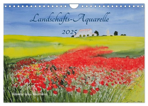 Landschafts-Aquarelle 2025 Roswita Ilona Baumann (Wandkalender 2025 DIN A4 quer), CALVENDO Monatskalender - Roswita Ilona Baumann