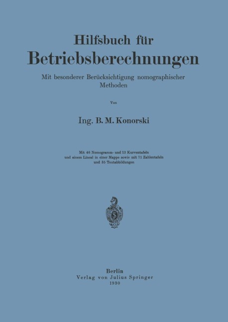 Hilfsbuch für Betriebsberechnungen - Na Konorski