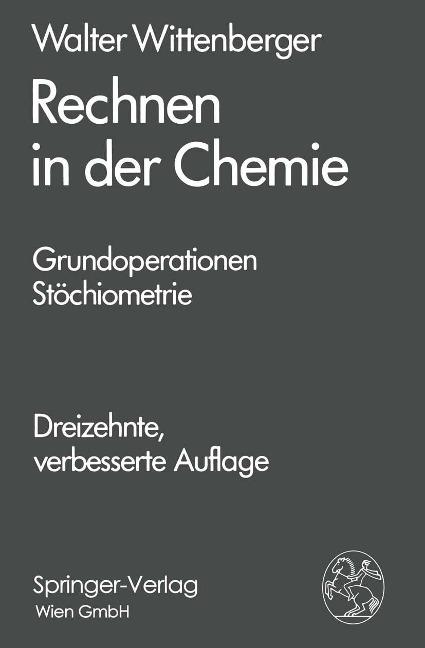 Rechnen in der Chemie - Walter Wittenberger