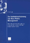 Cover-Bild zum Titel 'Zur Institutionalisierung von New Public Management' von 'Rick Vogel'