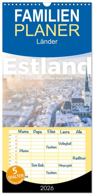 Familienplaner 2026 - Estland - Ein unbekanntes Paradies. mit 5 Spalten (Wandkalender, 21 x 45 cm) CALVENDO - M. Scott